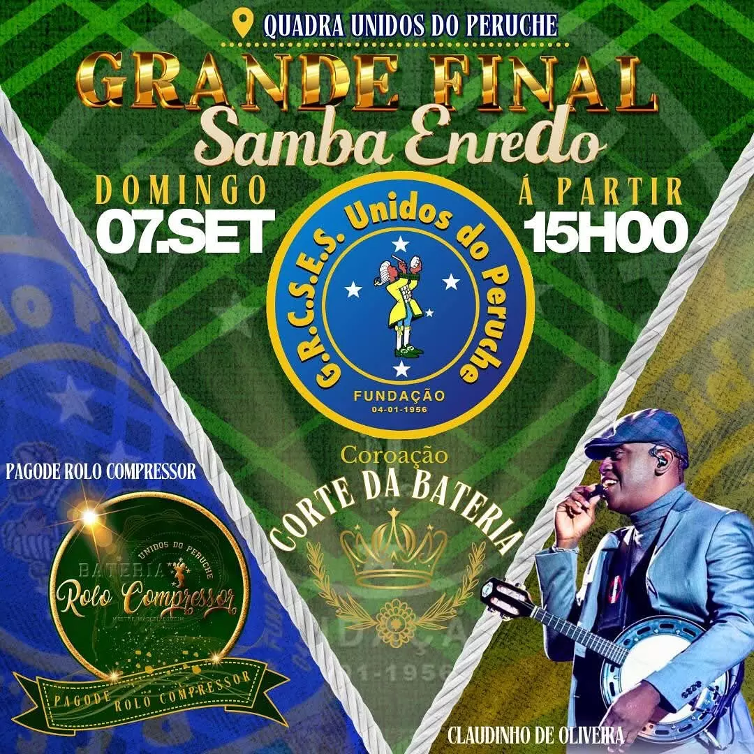 O Unidos do Peruche realizará sua grande final de samba dia (07) de setembro